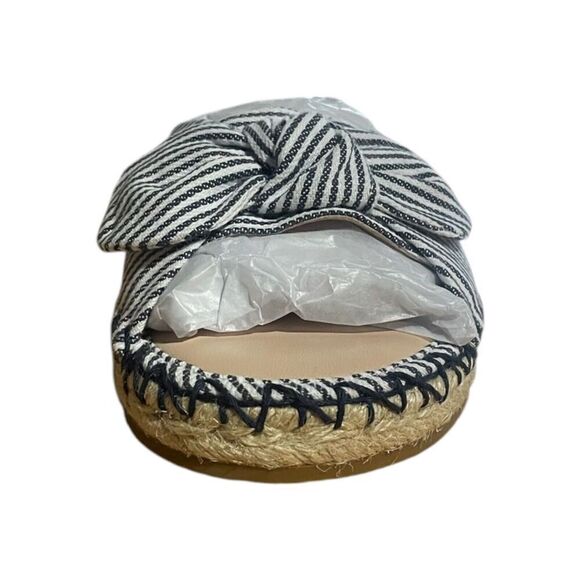 Kate Spade Saltie Shore Espadrille Blue/White Slip On Slide Sandal Sz 5.5B - Picture 2 of 8